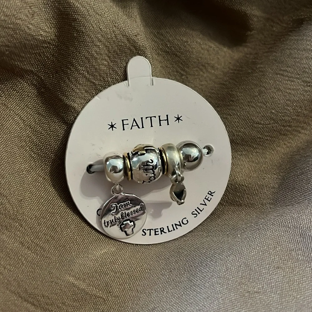 Sterling Silver Faith Charm Beads - Picture 2 of 5